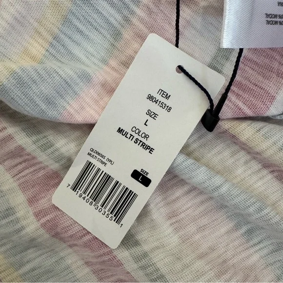 Gap Rainbow Multi-Stripe Dress Sleeveless Crew Neck Knee Length L NWT - Picture 6 of 7